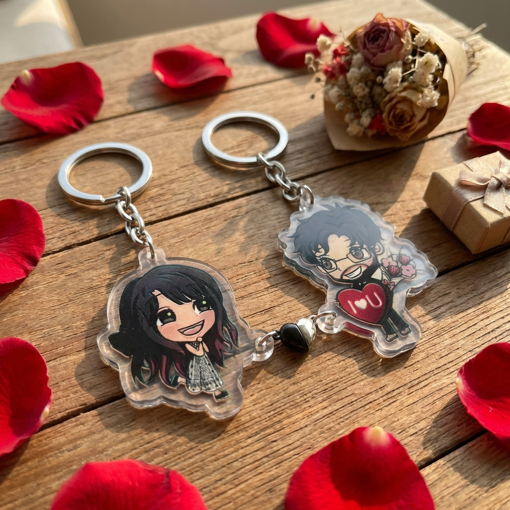 Personalised Couple keychain from Sam's Sakurapetals