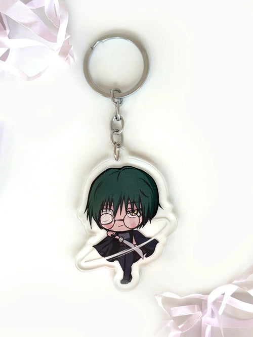 Anime keychain featuring Maki from Jujutsu Kaisen