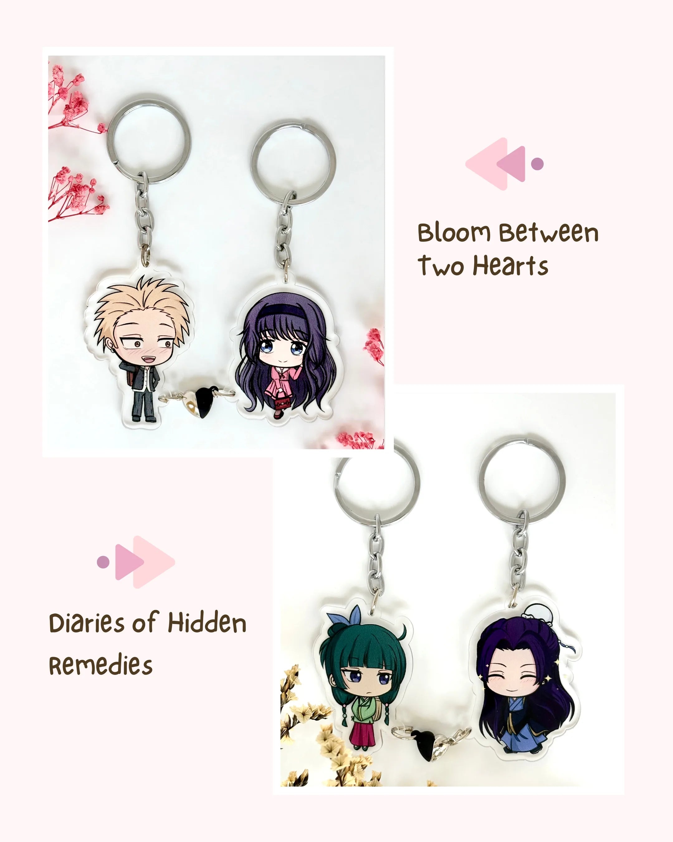 Anime Couple Gift Hamper of different keychains to choose from