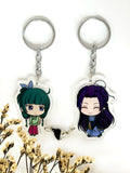 maomao and jinshi anime couple keychain with magnetic heart charm