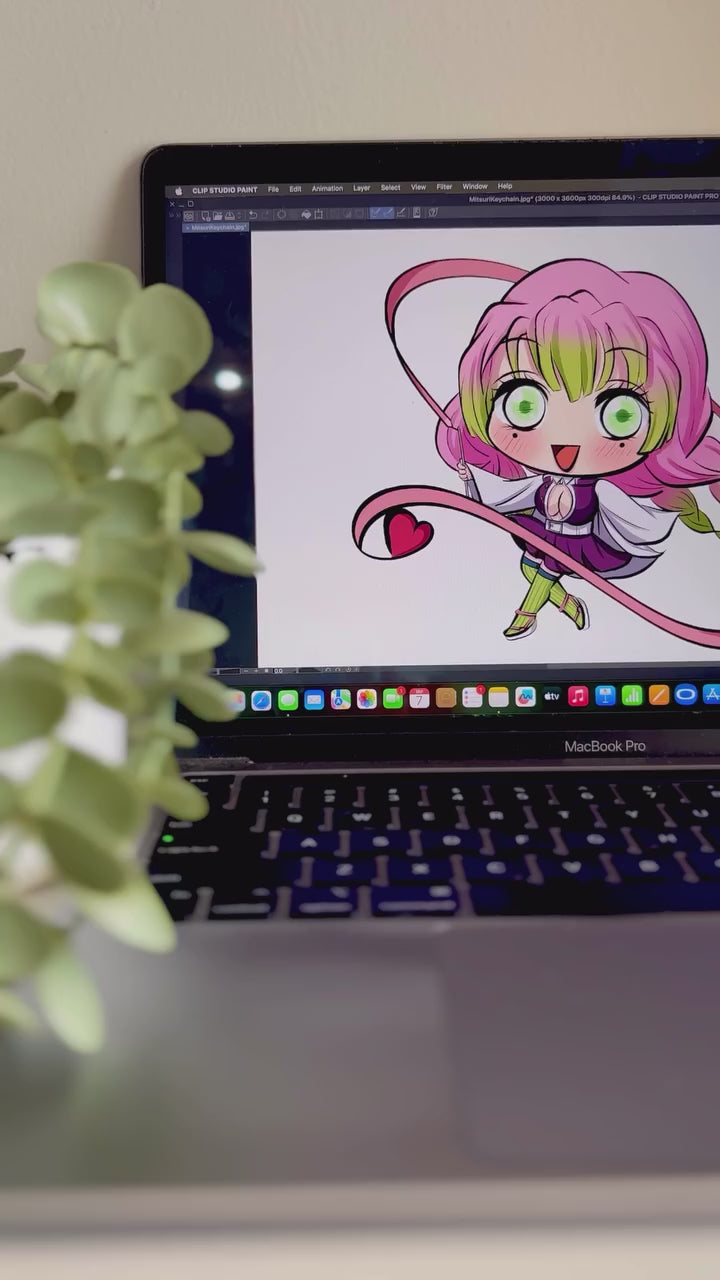 Fanmade Mitsuri Acrylic Keychain - Demon Slayer Inspired Accessory
