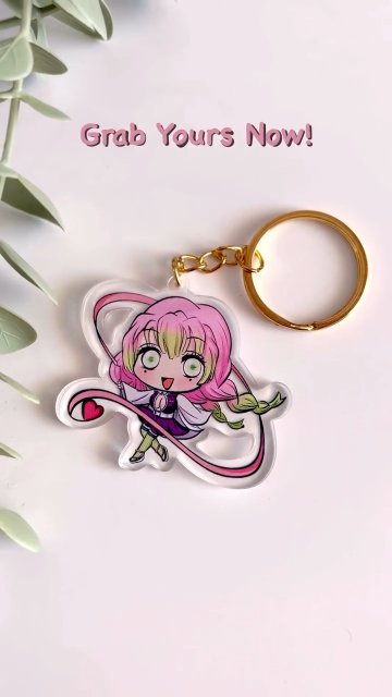 Anime Keychain - Blossom Heart Acrylic Charm Gift