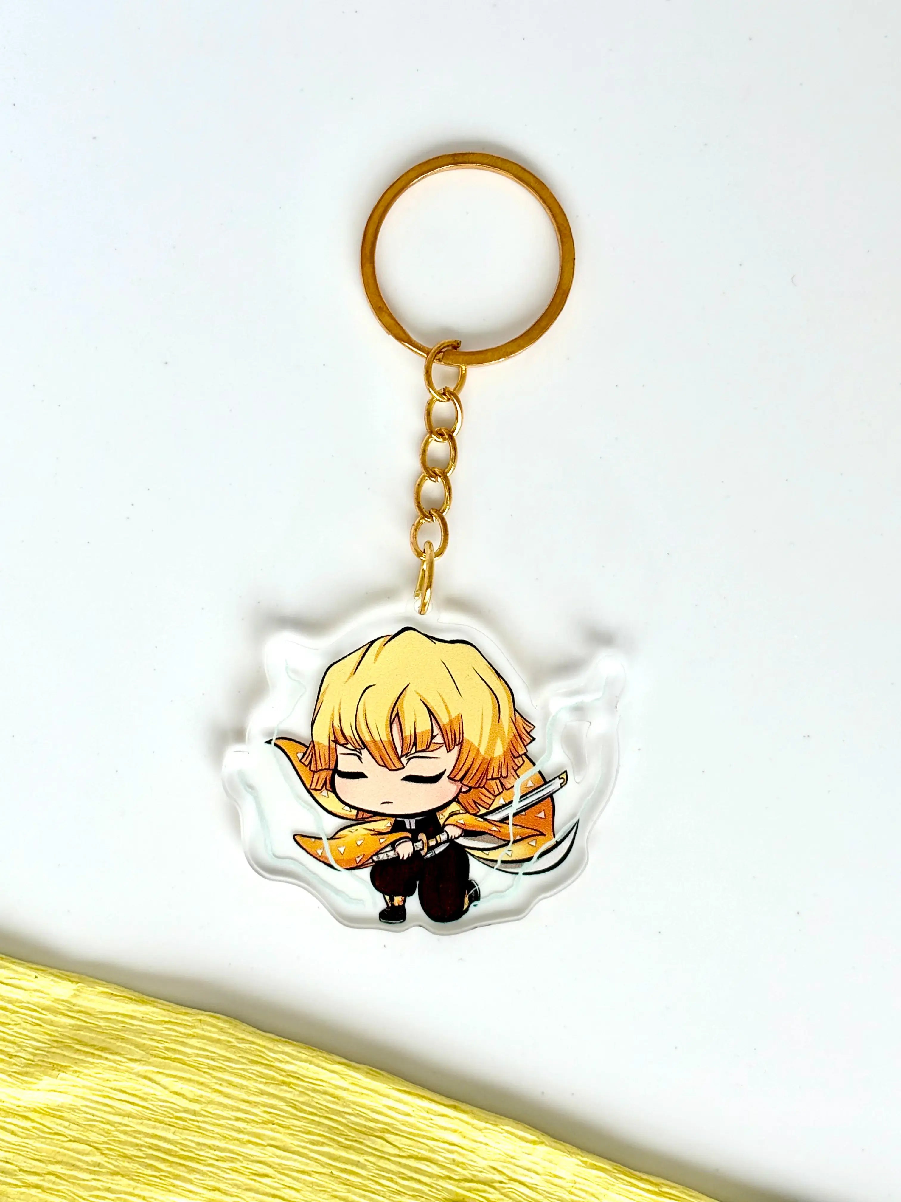 Zenitsu Agatsuma acrylic keychain Demon Slayer charm